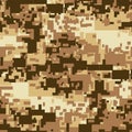 Seamless Brown Camouflage with digital design pattern