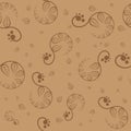 Seamless brown floral pattern. Vector Royalty Free Stock Photo