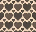 Seamless Brown Hearts Pattern Background Romantic Love Motif Design for Web and Print Royalty Free Stock Photo