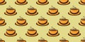 Seamless Brown and Orange Coffee Cup or Soup Bowl Symbols Pattern on Wide Scale Background - Design Template in Editable Vector Royalty Free Stock Photo