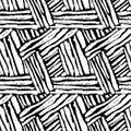 Seamless brushpen doodle pattern grunge texture.Trendy modern in