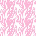 Seamless brushpen doodle pattern grunge texture.Trendy modern in