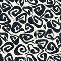 Seamless brushpen textile doodle pattern grunge texture