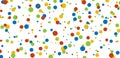 Seamless colourful bubble confetti background, bubbles on white background, Vector image Royalty Free Stock Photo