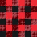 Seamless buffalo check pattern in black and red. Vector lumberjack plaid background Royalty Free Stock Photo