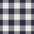 Seamless buffalo check pattern in black and white. Vector lumberjack plaid background Royalty Free Stock Photo