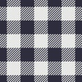 Seamless buffalo check pattern in black and white. Vector lumberjack plaid background