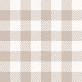Seamless buffalo check pattern in pastel brown and white. Vector lumberjack plaid background
