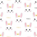 Seamless bunny princess pattern