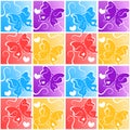 Seamless butterflies squares pattern Royalty Free Stock Photo