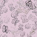 Seamless butterfly illustrations background abstract, hand drawn. Concept, underwater, vector & sketch. Royalty Free Stock Photo