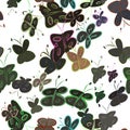 Seamless butterfly illustrations background abstract, hand drawn. Underwater, vector, pattern & wild. Royalty Free Stock Photo