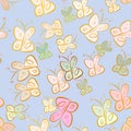 Seamless butterfly illustrations background abstract, hand drawn. Vector, art, shape & template. Royalty Free Stock Photo