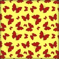 Seamless Butterfly Pattern (Cymothoe sangaris) with bright background