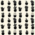 Seamless cactus pattern - Illustration