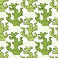 Seamless cactus pattern vector illustration. Textile print design