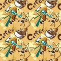Seamless cafe pattern Royalty Free Stock Photo