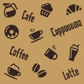 Seamless cafe pattern Royalty Free Stock Photo