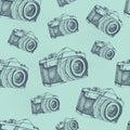 Seamless camera pattern Royalty Free Stock Photo