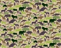 Seamless Camouflage Pattern with Animals For Kids. Animal Military Camouflage. Abstract seamless pattern for cloth