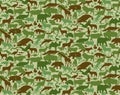 Seamless Camouflage Pattern with Animals For Kids. Animal Military Camouflage. Abstract seamless pattern for cloth