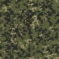 Seamless Camouflage pattern background. Classic clothing style masking camo repeat print. Royalty Free Stock Photo