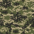 Seamless Camouflage pattern background. Classic clothing style masking camo repeat print. Royalty Free Stock Photo