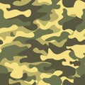 Seamless camouflage pattern. Khaki texture, vector illustration. Camo print background. Abstract military style backdrop Royalty Free Stock Photo