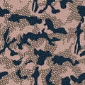 A seamless camouflage pattern made of dots and abstract shapes