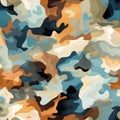 Seamless Pattern MultiCam: Developed for a broader range of environments with a mix of colors and shapes, AI generated