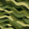 Seamless camouflage pattern in shades of green. Camo print for textile design. Concept of military, hunting gear, army