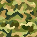Seamless camouflage pattern in shades of green. Khaki color. Camo print for textile design. Concept of military, army