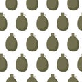 Seamless camp Flask pattern. Military or camping container for water, compact drink bottle. Travel equipment, camping