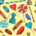 Seamless candies pattern Royalty Free Stock Photo
