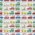 Seamless cartoon car pattern Royalty Free Stock Photo