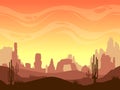 Seamless cartoon desert landscape