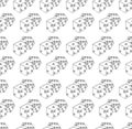 Seamless cartoon dice pattern on the white background