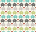 Seamless cartoon elephant pattern
