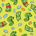 Seamless Cartoon Money Pattern