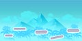 Seamless cartoon nature landscape with different platforms and separated layers for games.Ready for parallax effect