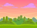 Seamless cartoon nature landscape Royalty Free Stock Photo