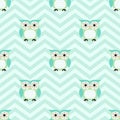 Seamless cartoon owls background pattern Royalty Free Stock Photo