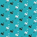 Seamless cartoon pattern with cats and mice