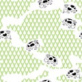 Seamless cartoon pattern with cows. Royalty Free Stock Photo