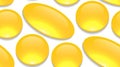 Seamless cartoon pattern with medicine pills and drugs on a white background. Capsules with fish oil. Vector texture