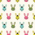 Seamless cartoon rabbits pattern Royalty Free Stock Photo