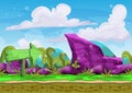 Seamless cartoon vector landscape with separated layers Royalty Free Stock Photo