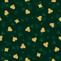 Seamless casino gambling poker background with golden symbols