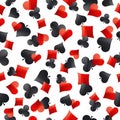 Seamless casino gambling poker background with red and black sy Royalty Free Stock Photo