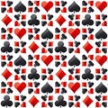 Seamless casino gambling poker background with red and black sy Royalty Free Stock Photo